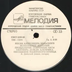 Песни Александра Дольского (другое яблоко) Без обложки