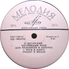 Английский Язык Для Мальчиков И Девочек, комплект 3 диска (7 Дюймов) Без обложки