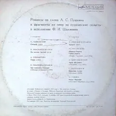 Романсы На Слова А. С. Пушкина И Фрагменты Из Опер На Пушкинские Сюжеты