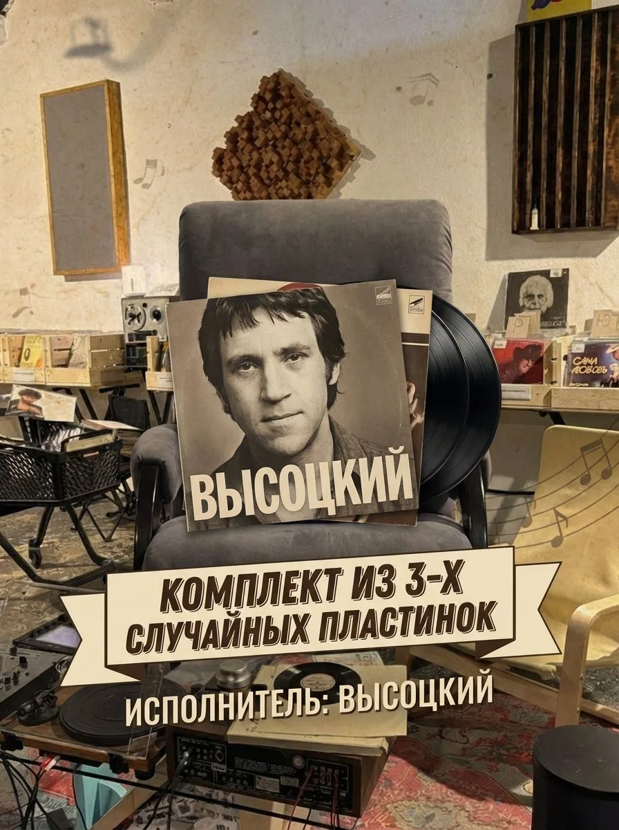 Комплектиз3-хслучайныхвиниловыхпластинок.Исполнитель:Высоцкий